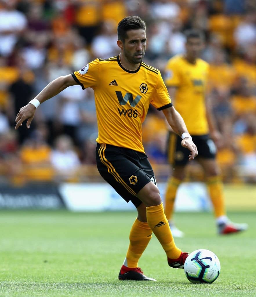 WOLVERHAMPTON, ENGLAND - AUGUST 04: Joao Moutinho of Wolverhampton Wanderers controls the ball during the pre-season friendly match between Wolverhampton Wanderers and Villareal at Molineux on August 4, 2018 in Wolverhampton, England. (Photo by David Rogers/Getty Images)