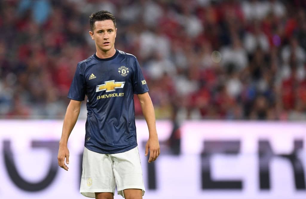 Manchester United's Spanish midfielder Ander Herrera stands on the pitch during the pre-season friendly football match between FC Bayern Munich and Manchester United at the Allianz Arena in Munich, southern Germany on August 5, 2018. (Photo by Christof STACHE / AFP) (Photo credit should read CHRISTOF STACHE/AFP/Getty Images)