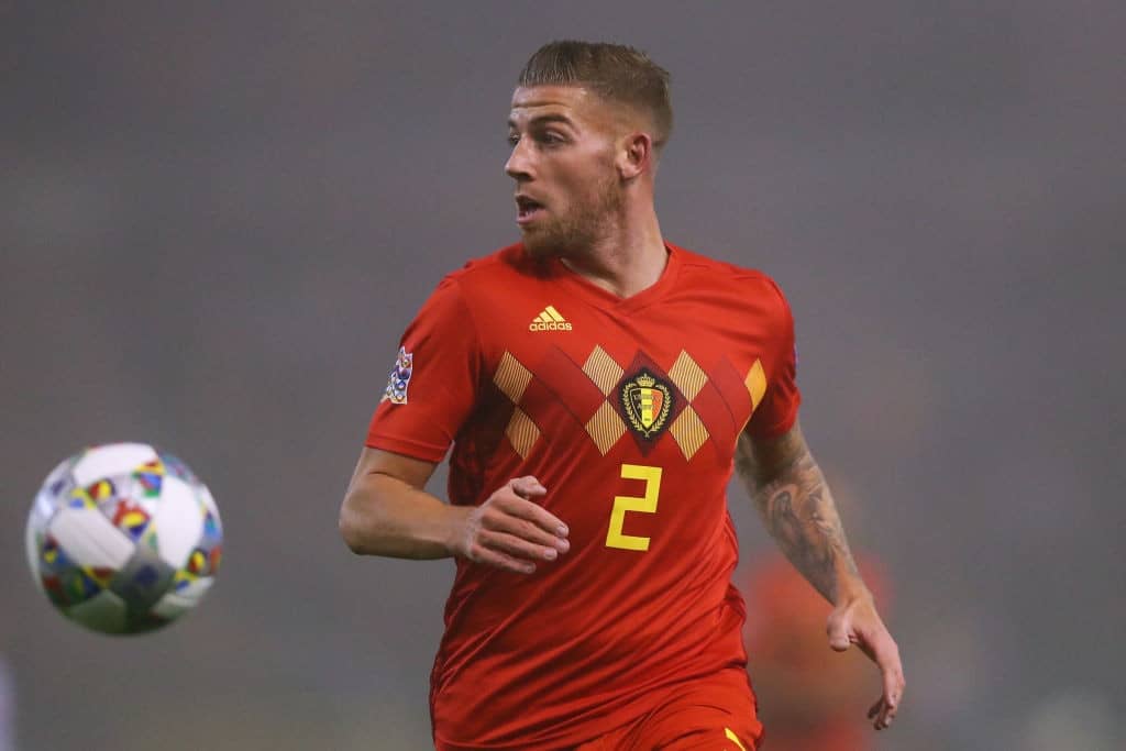 BRUSSELS, BELGIUM - NOVEMBER 15: Toby Alderweireld of Belgium in action during the UEFA Nations League A group two match between Belgium and Iceland at King Baudouin Stadium on November 15, 2018 in Brussels, Belgium. (Photo by Dean Mouhtaropoulos/Getty Images)