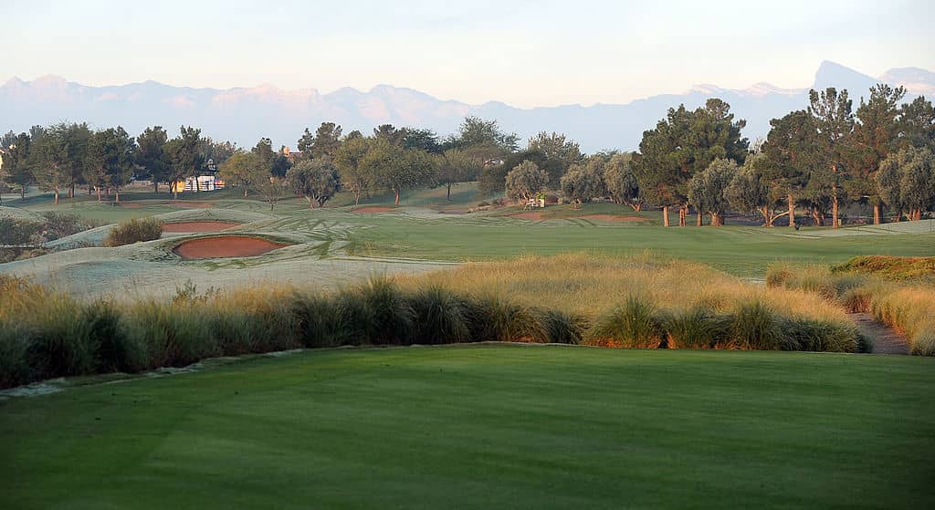 LAS VEGAS, NV - OCTOBER 23: A general view of the tee box is seen on the third hole of the TPC Summerlin course at the Justin Timberlake Shriners Hospitals for Children Open on October 23, 2010 in Las Vegas, Nevada. (Photo by Steve Dykes/Getty Images)