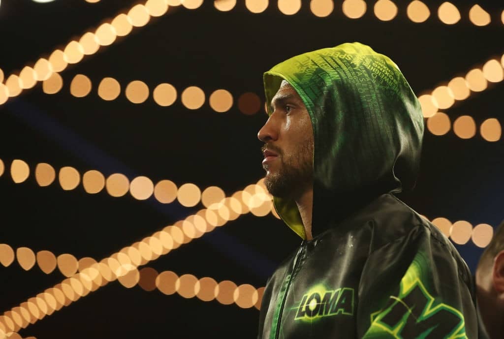NEW YORK, NEW YORK - DECEMBER 08: Vasiliy Lomachenko looks on before his fight against Jose Pedraza during their WBA/WBO lightweight unification bout at The Hulu Theater at Madison Square Garden on December 08, 2018 in New York City. (Photo by Al Bello/Getty Images)