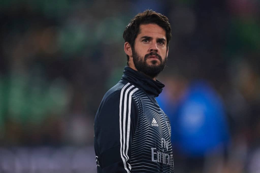 SEVILLE, SPAIN - JANUARY 13: Isco Alarcon of Real Madrid CF looks on during the La Liga match between Real Betis Balompie and Real Madrid CF at Estadio Benito Villamarin on January 13, 2019 in Seville, Spain. (Photo by Aitor Alcalde/Getty Images)