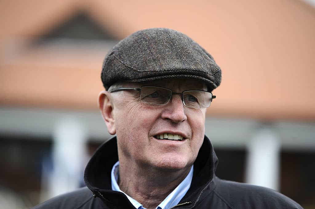 NEWMARKET, ENGLAND - APRIL 14: Trainer Mick Channon looks on at Newmarket racecourse on April 14, 2011 in Newmarket, England. (Photo by Alan Crowhurst/ Getty Images)