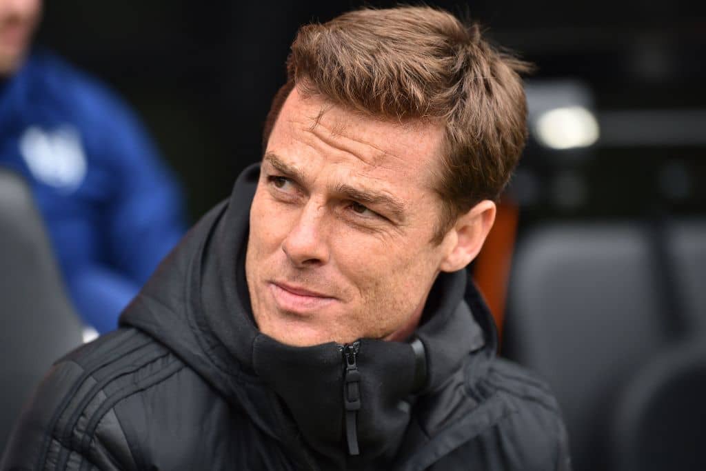 Fulham's caretaker manager Scott Parker awaits kick off in the English Premier League football match between Fulham and Chelsea at Craven Cottage in London on March 3, 2019. (Photo by Glyn KIRK / AFP) / RESTRICTED TO EDITORIAL USE. No use with unauthorized audio, video, data, fixture lists, club/league logos or 'live' services. Online in-match use limited to 120 images. An additional 40 images may be used in extra time. No video emulation. Social media in-match use limited to 120 images. An additional 40 images may be used in extra time. No use in betting publications, games or single club/league/player publications. / (Photo credit should read GLYN KIRK/AFP/Getty Images)