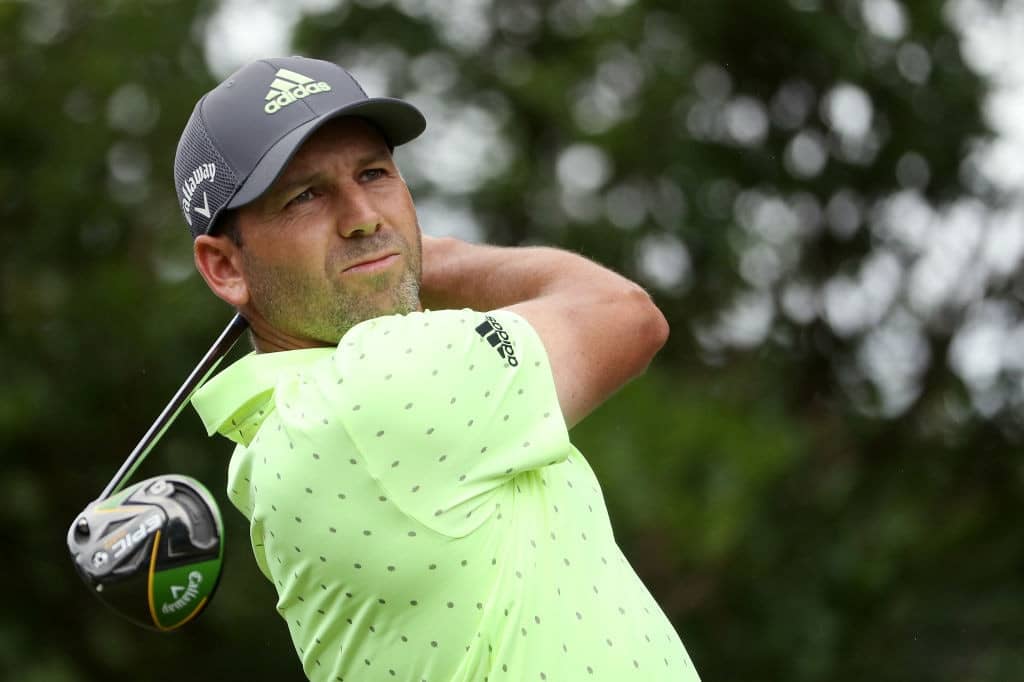 CHARLOTTE, NORTH CAROLINA - MAY 05: Sergio Garcia of Spain plays his shot from the second tee during the final round of the 2019 Wells Fargo Championship at Quail Hollow Club on May 05, 2019 in Charlotte, North Carolina. (Photo by Streeter Lecka/Getty Images)