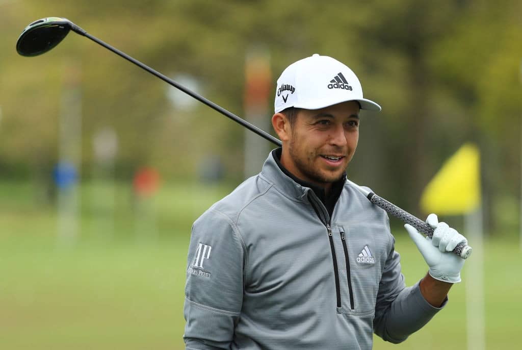 FARMINGDALE, NEW YORK - MAY 15: Xander Schauffele of the United States warms up during a practice round prior to the 2019 PGA Championship at the Bethpage Black course on May 15, 2019 in Farmingdale, New York. (Photo by Mike Ehrmann/Getty Images)