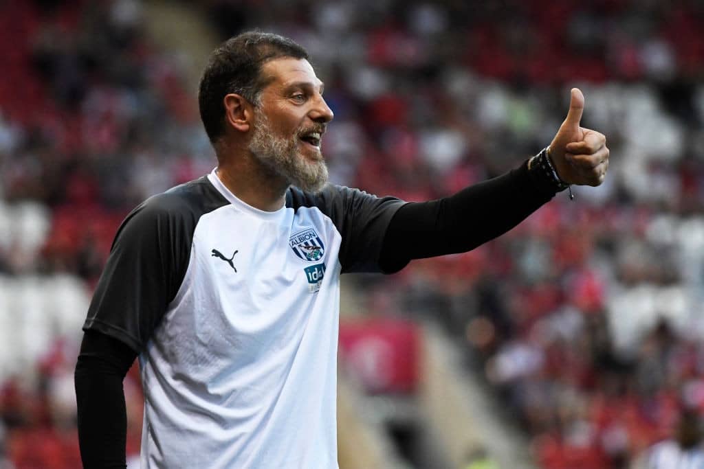 ROTHERHAM, ENGLAND - JULY 23: Slaven Bilic manager of West Bromwich Albion reacts during the Pre-Season Friendly between Rotherham United and West Bromwich Albion at AESSEAL New York Stadium on July 23, 2019 in Rotherham, England. (Photo by George Wood/Getty Images)