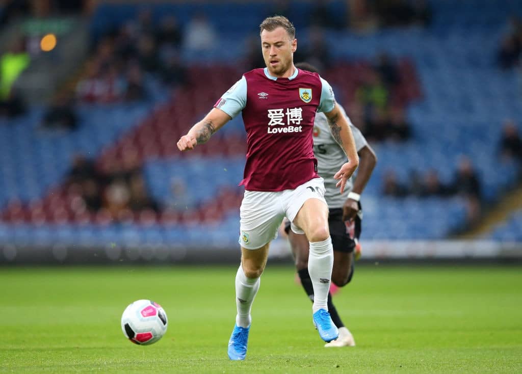 BURNLEY, ENGLAND - JULY 30: Ashley Barnes of Burnley during a pre-season friendly match between Burnley and Nice at Turf Moor on July 30, 2019 in Burnley, England. (Photo by Alex Livesey/Getty Images)