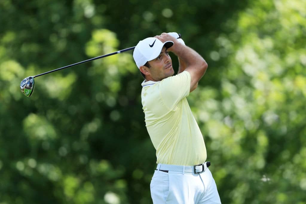 MEDINAH, ILLINOIS - AUGUST 15: Francesco Molinari of Italy plays his shot from the fifth tee during the first round of the BMW Championship at Medinah Country Club No. 3 on August 15, 2019 in Medinah, Illinois. (Photo by Sam Greenwood/Getty Images)