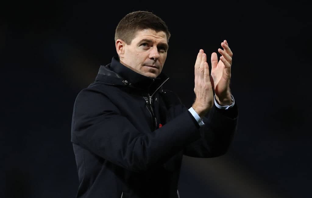 GLASGOW, SCOTLAND - NOVEMBER 03: Rangers Manager Steven Gerrard is seen during the Betfred League Cup semi final between Rangers and Heart of Midlothian at Hampden Park on November 03, 2019 in Glasgow, Scotland. (Photo by Ian MacNicol/Getty Images)