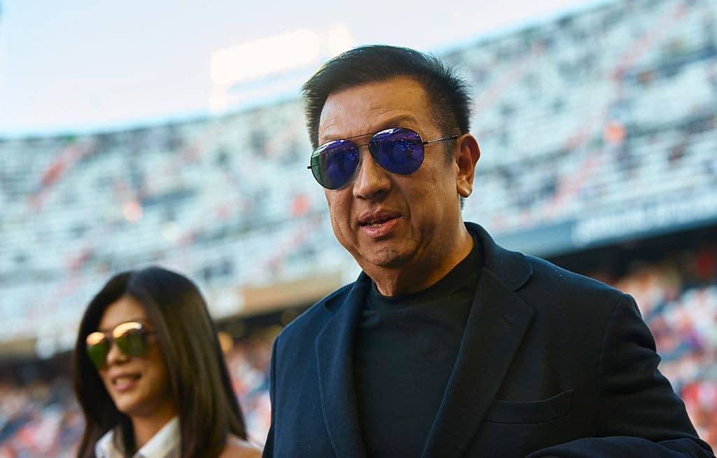 VALENCIA, SPAIN - JANUARY 04: New owner of Valencia CF Peter Lim looks on prior to the start of the La Liga match between Valencia CF and Real Madrid CF at Estadi de Mestalla on January 4, 2015 in Valencia, Spain. (Photo by Manuel Queimadelos Alonso/Getty Images)