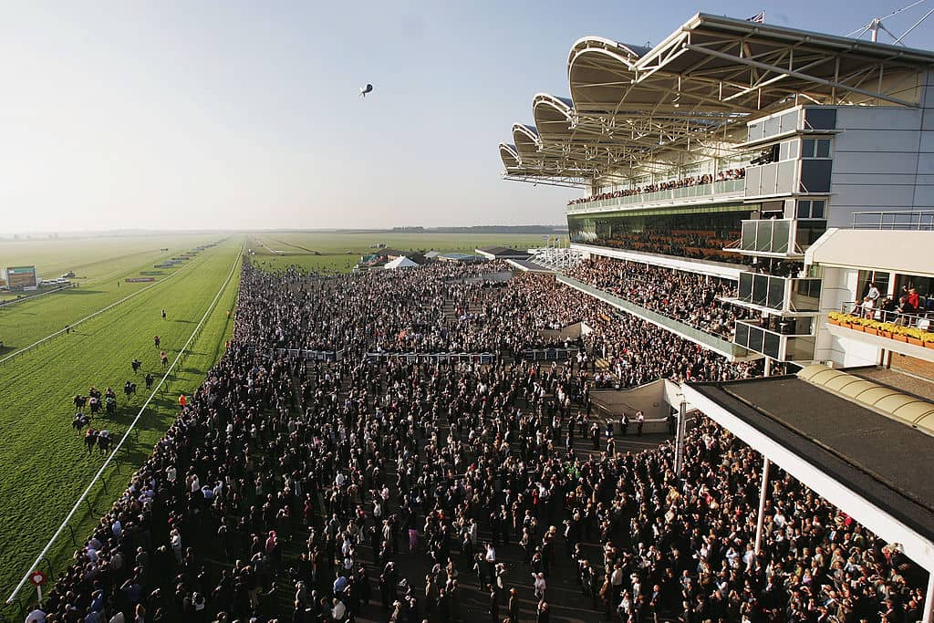 NEWMARKET, ENGLAND - OCTOBER 15: General view of the crowd at Newmarket Race Course on October 15, 2005 in Newmarket, England. (Photo by Christopher Lee/Getty Images)