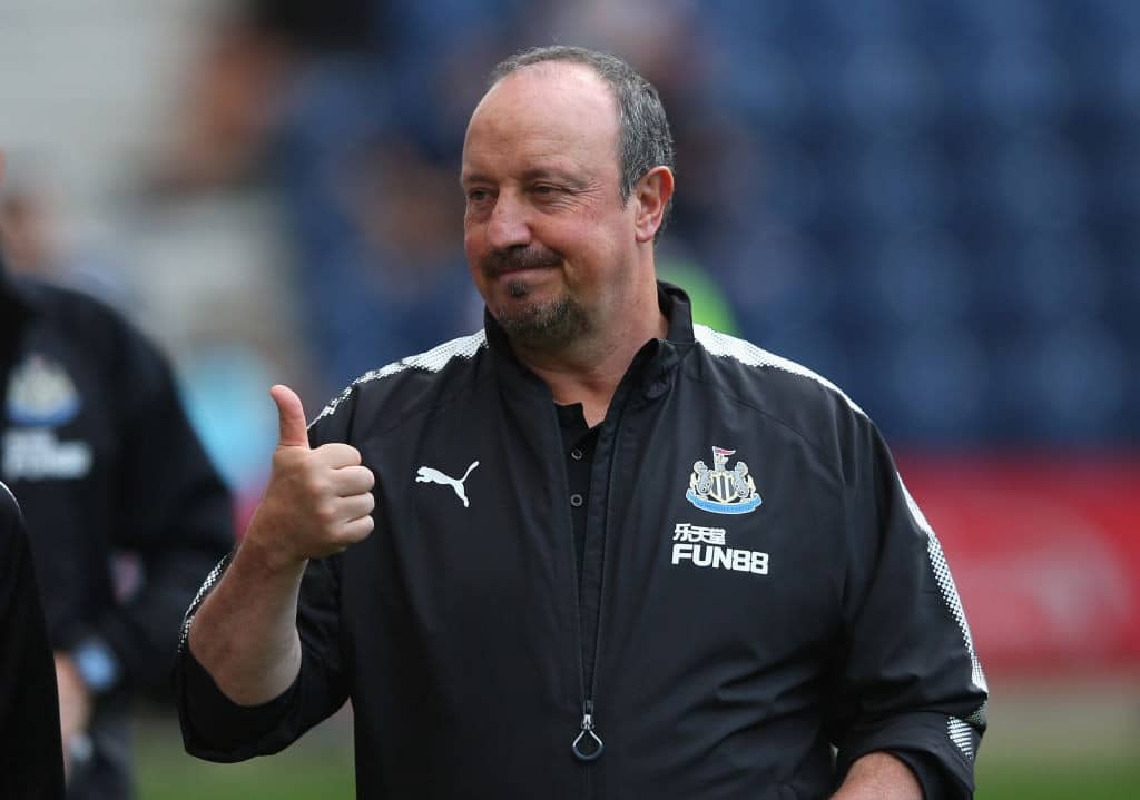 PRESTON, ENGLAND - JULY 22: Rafael Benitez the manager of Newcastle United looks on during a pre-season friendly match between Preston North End and Newcastle United at Deepdale on July 22, 2017 in Preston, England. (Photo by Alex Livesey/Getty Images)