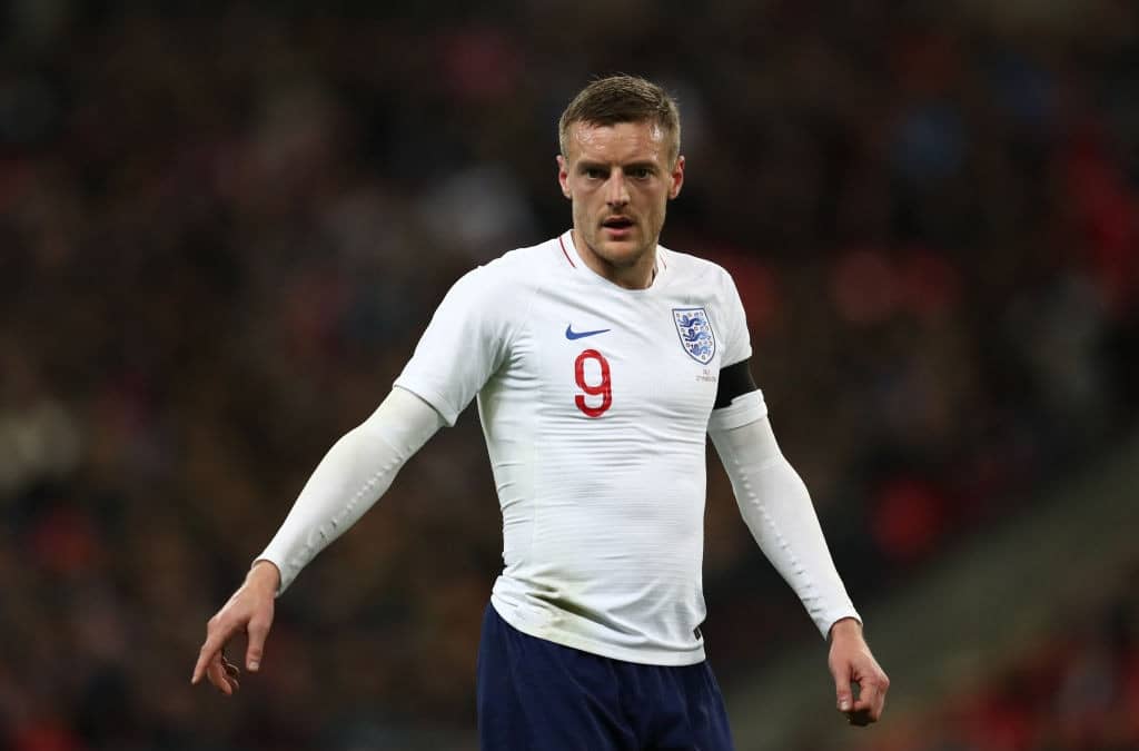 LONDON, ENGLAND - MARCH 27: Jamie Vardy of England during the International Friendly match between England and Italy at Wembley Stadium on March 27, 2018 in London, England. (Photo by Catherine Ivill/Getty Images)